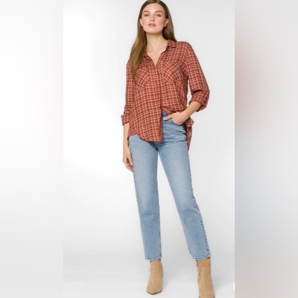 Velvet heart Plaid shirt 1X - Picture 3 of 9